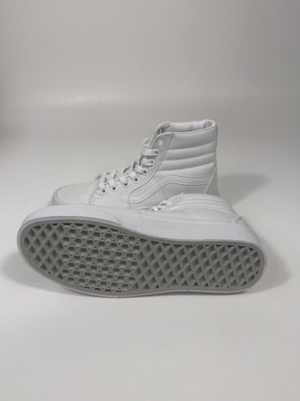 Vans Sk8-Hi Stacked Canvas Women's Size 5.5 Platform True White Sneaker Shoe - Picture 3 of 4